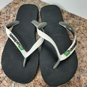 available, White strap flip flops sz 9 mens